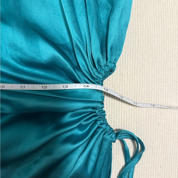 Prettygarden Green Asymmetrical Ruched One-Shoulder Cocktail Gown - Picture 8 of 9